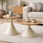 Modern Wooden Coffee Table - Nordic, Homestay - Cream