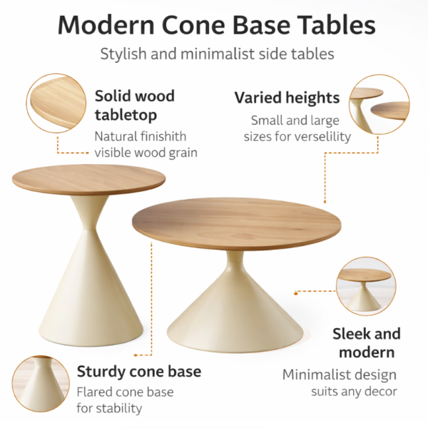 Modern Wooden Coffee Table - Nordic, Homestay - Cream
