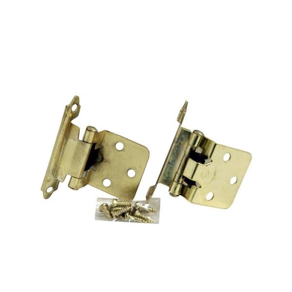 Self-Closing Brass-Plated Cabinet Hinge – 1 Pair per Unit, 8-Pack