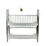 XF0887 Kitchen 2-Layer Dish Rack – Compact Plastic Countertop Dish Drainer with Plate, Cup & Cutlery Holders
