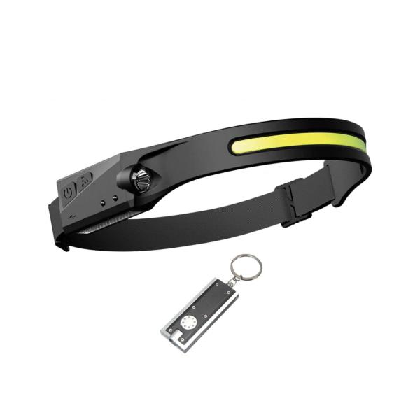 Multi‑Function Rechargeable COB LED Head Lamp & Keyring Torch – Hands‑Free Lighting