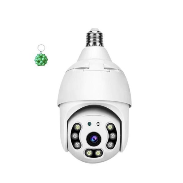 360° Smart WiFi Lamp Camera & Keyholder—HD 1080p Panoramic Bulb Cam with Night Vision, Motion Alerts & 2-Way Talk