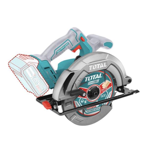 Total Tools TSLI1851 20 V Cordless Circular Saw – 185 mm Brushless, Adjustable Depth & Bevel