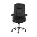 Loco Mid-Back Office Chair Ergonomic Desk Chair with Polished Chrome Base Fixed Armrests 360 Degree Swivel Task Chair Black