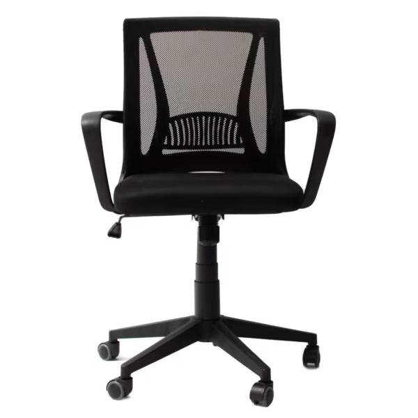 Magma Mid-Back Mesh Office Chair Ergonomic Computer Desk Chair with Fixed Armrests Nylon Base Swivel Task Chair Black