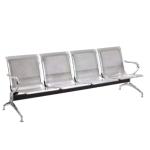 Nomad 4-Seater Reception & Waiting Area Office Bench with Powder-Coated Steel Frame - Grey