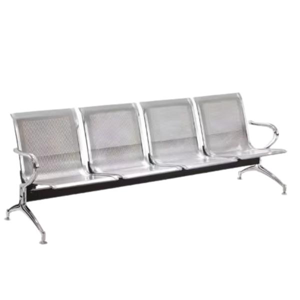 Nomad 4-Seater Reception & Waiting Area Office Bench with Powder-Coated Steel Frame - Grey