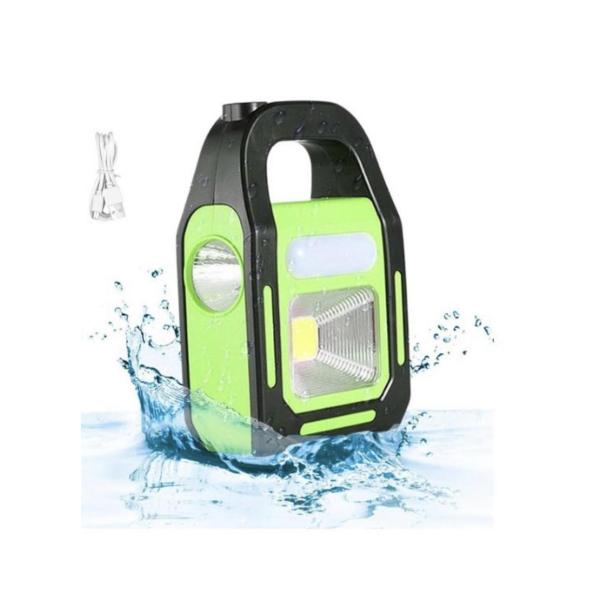 AB‑TY53 Solar & USB Rechargeable COB LED Work Light Keyholder – Water‑Resistant Emergency Torch