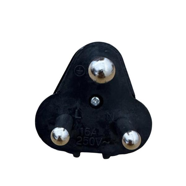 SiRCONY 3 Pin Plugtop with Solid Pins – 5 Pack (Black)