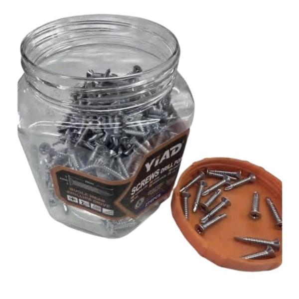 Yiad Steel Wafer‑Head Phillips Drive Screws – 23 mm (Pack of 100)