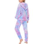 2-Piece Wearable Blanket Hoodie Set Oversized Fleece Tie-Dye Hooded Sweatshirt and Lounge Pants Loungewear Cozy One Size Fits All