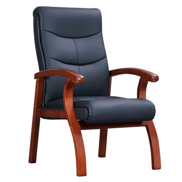 Nora Conference Chair with Ergonomic Executive Visitor Seating, Fixed Armrests & Contemporary Boardroom Design - Black