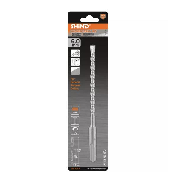 Shind 6 mm Hammer Drill Bit – General Purpose Carbide-Tipped Masonry Bit