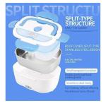 Portable 1.5 L Electric Lunch Box Food Heater – Dual Removable Stainless Steel Containers, 80 W Fast Heating, 12 V/24 V/110 V for Car, Truck, Office & Home