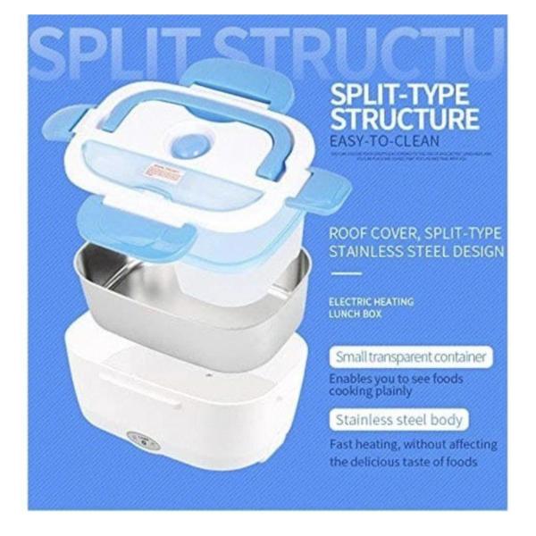 Portable 1.5 L Electric Lunch Box Food Heater – Dual Removable Stainless Steel Containers, 80 W Fast Heating, 12 V/24 V/110 V for Car, Truck, Office & Home