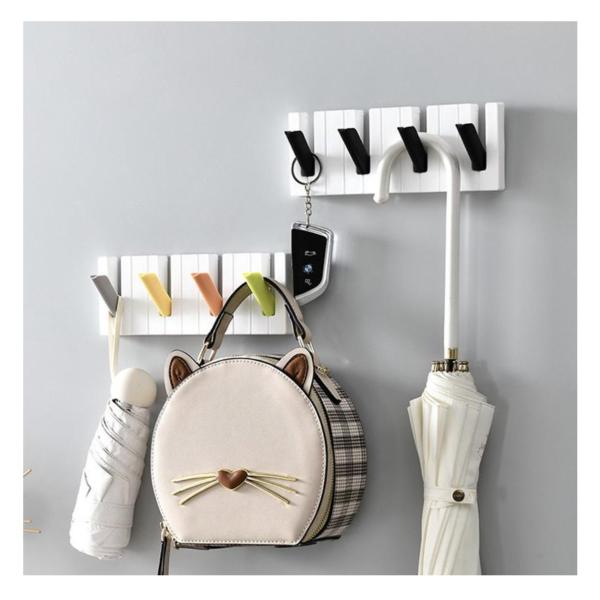 Piano Key Hook Wall Hanger – Fold-Down Wooden Coat Rack in Piano Key Design