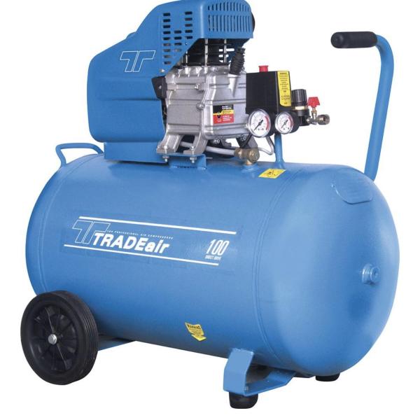 TradeAir 100 L 1.5 kW 2.0 HP Lubricated Direct-Drive Compressor 8 Bar 105 L/min