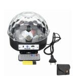 Optic Crystal Ball Magic LED Stage Light with Electronics Pouch – RGB Rotating Disco Stage Projector
