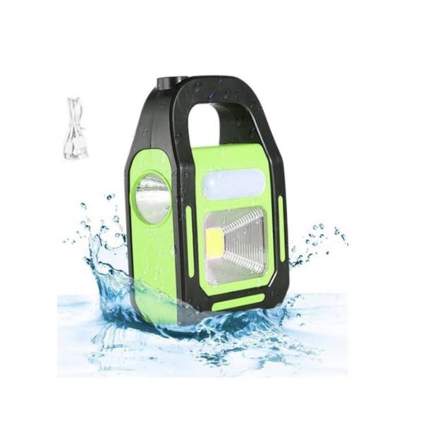 Rechargeable Solar & USB COB LED Work Light with Keyholder – Portable Emergency & Camping Light