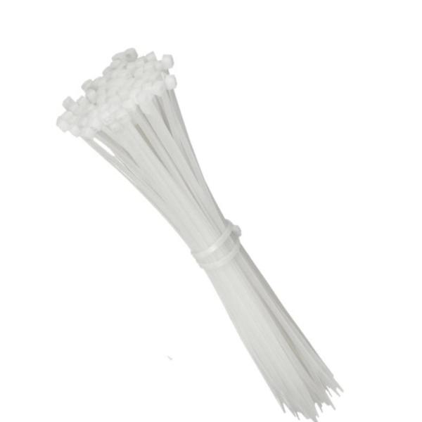 White Nylon Cable Ties – Pack of 50, 4″ Self‑Locking Zip Straps