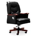Wovin Genuine Leather Executive Office Chair with Premium Ergonomic High-Back Support, Heavy-Duty Executive Base & Adjustable Comfort - Black