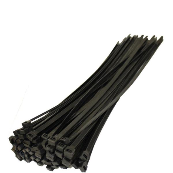 Black Nylon Cable Ties – 2.5 × 100 mm, Pack of 100, Self‑Locking Zip Straps