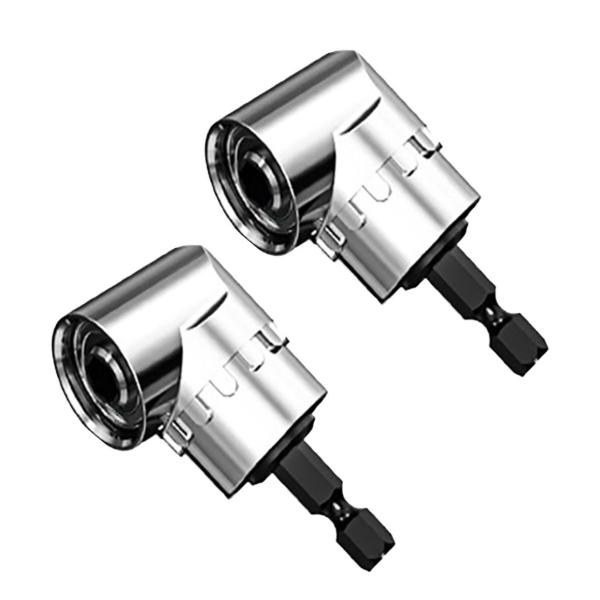 2‑Piece 105° Right‑Angle Drill Driver Adapter Kit – 1/4″ Hex Magnetic Bit Socket, Chrome Vanadium Steel