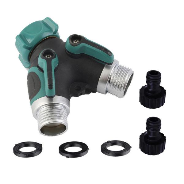 Mi Fly 3/4″ Garden Hose 2‑Way Brass Splitter with Individual Shut‑Off Valves
