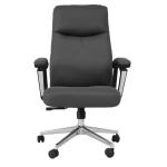 Kristie Ergonomic High-Back Executive Office Desk Chair with Premium PU Leather, Gas Lift, Reclining Tilt & Chrome Swivel Base - Grey