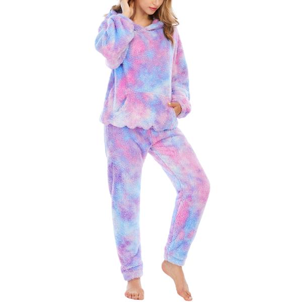 2-Piece Wearable Blanket Hoodie Set Oversized Fleece Tie-Dye Hooded Sweatshirt and Lounge Pants Loungewear Cozy One Size Fits All