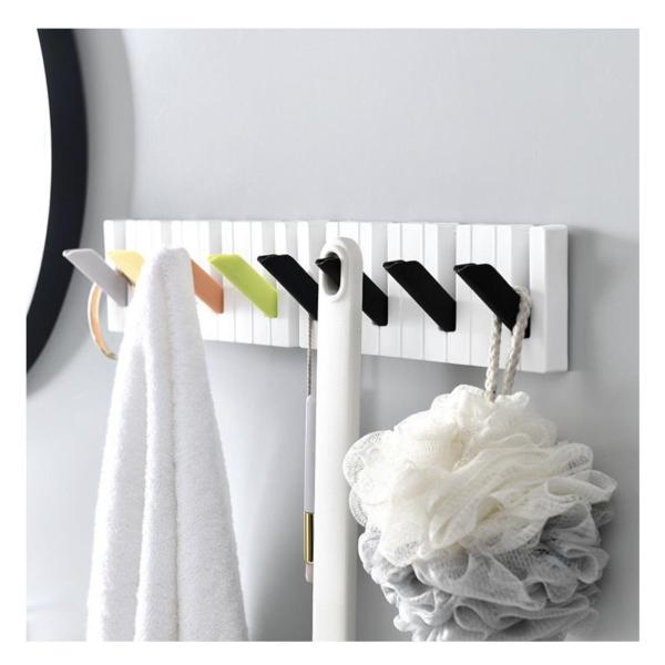 Piano Key Hook Wall Hanger – Fold-Down Wooden Coat Rack in Piano Key Design