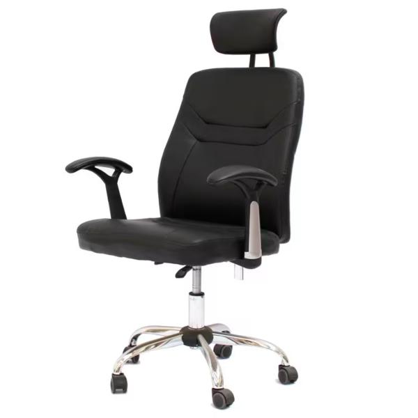 Revolt Ergonomic High-Back Executive Office Chair with Adjustable Headrest, Lumbar Support, Aluminium Base & Reclining Synchro Tilt - Black