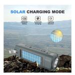 ZQS1351 Solar-Powered Bluetooth Speaker with Flashlight, FM Radio & TWS – Grey