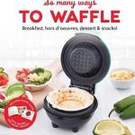 MWBM-01 Mini Waffle Bowl Maker for Dessert and Breakfast Non-Stick Coating Surfaces 350W Rapid Heating Mechanism Aqua Mint Compact