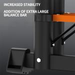 4.0m Multifunctional Telescopic Ladder 2.1m Herringbone A-Frame Step Ladder Heavy Duty Thickened Steel Folding One-Touch Unlocking Black & Orange
