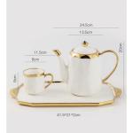 Luxury Sublimation Ceramic 9‑Piece Tea Set with Teapot & Serving Tray – Premium Complete Afternoon Tea Service