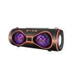 MMS-39 Dynamic Full Sound Wireless Portable Bluetooth Speaker – Black & Orange with RGB Lighting, FM Radio, and TF Card Support