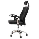 Revolt Ergonomic High-Back Executive Office Chair with Adjustable Headrest, Lumbar Support, Aluminium Base & Reclining Synchro Tilt - Black