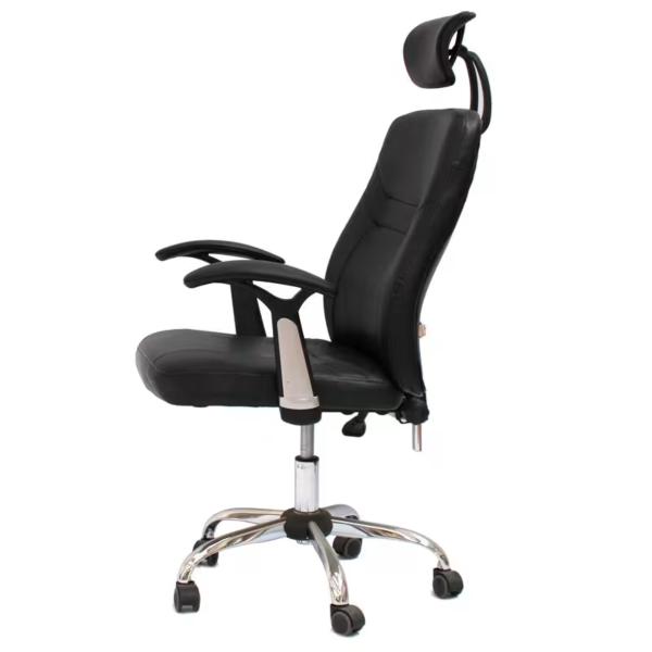 Revolt Ergonomic High-Back Executive Office Chair with Adjustable Headrest, Lumbar Support, Aluminium Base & Reclining Synchro Tilt - Black