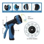 22.5M Flexible Garden Hose with 10-Function Spray Nozzle - No Kink