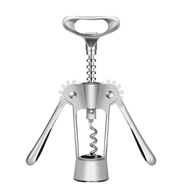 Shind Silver 17 cm Manual Stainless Steel Corkscrew – Twisting Pull Wine Opener