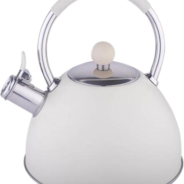 Elegant White 3L Stove Top Kettle – Whistling Tea Kettle with Heat-Resistant Handle
