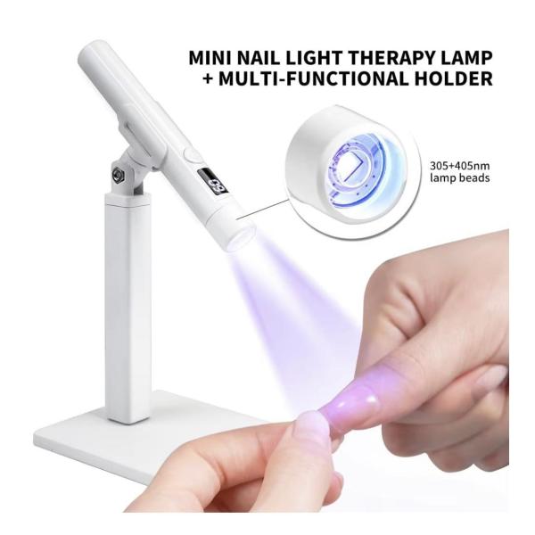 Saviland 9W Wireless UV LED Nail Lamp with 360° Magnetic Stand – Portable White Gel Nail Dryer