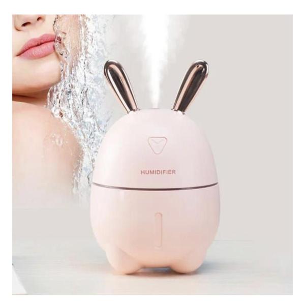 Cute Rabbit USB Mini Humidifier – Portable Cool-Mist with LED Night Light