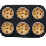 Premium Non-Stick Carbon Steel 6-Cup Muffin Pan – Black Cupcake Tray