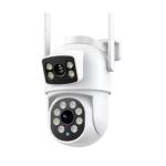 2K Dual‑Lens 4 MP Outdoor Wi‑Fi Security Camera – 180° Panoramic HD with Color Night Vision & Two‑Way Audio