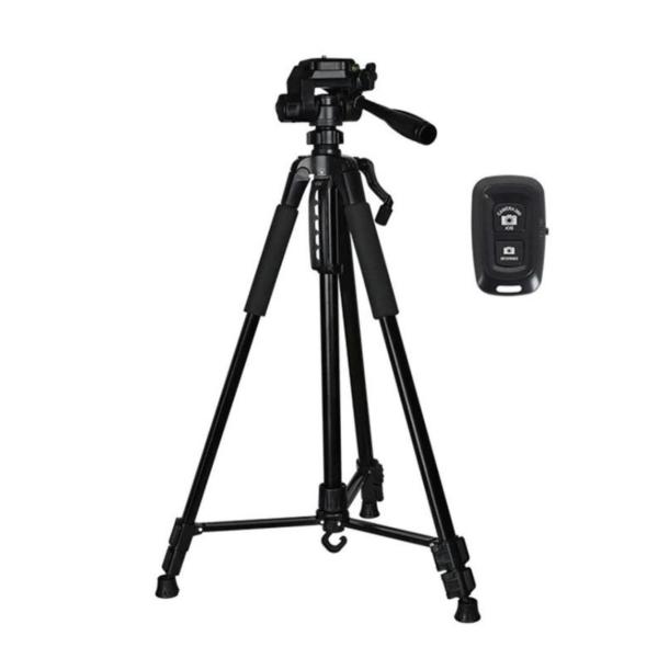 Aluminium Camera Tripod with Universal Phone Holder – Portable DSLR & Smartphone Stand