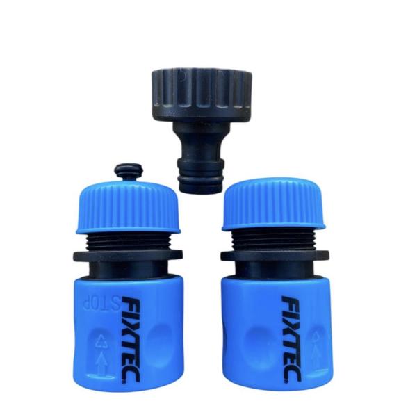 Fixtec 3/4″ to 13 mm Garden Hose Quick-Connector Set (3 Pieces) – Tool-Free ABS Quick-Release Kit