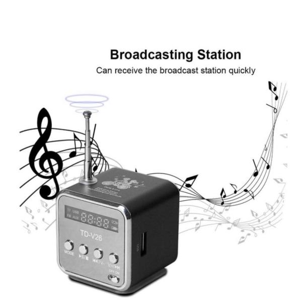 Portable FM Radio & MP3 Music Player Speaker with USB/TF Support – Compact Stereo Sound System