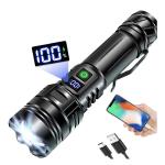 High Lumens Rechargeable LED Flashlight – Super Bright, 5‑Mode Zoomable Tactical Torch